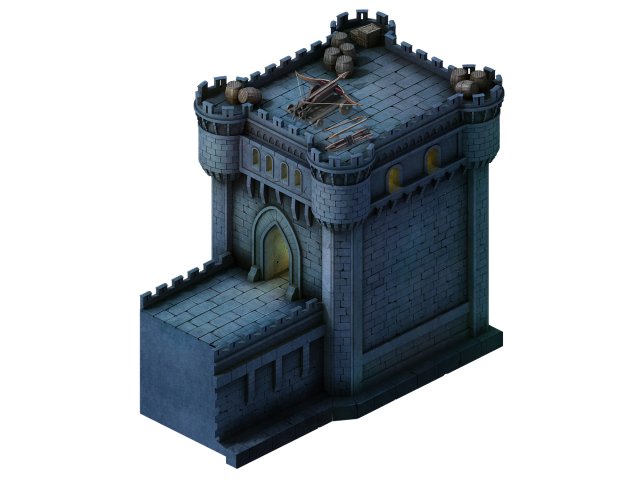 Evil Creatures – Walls – Fortress 01 3D Model