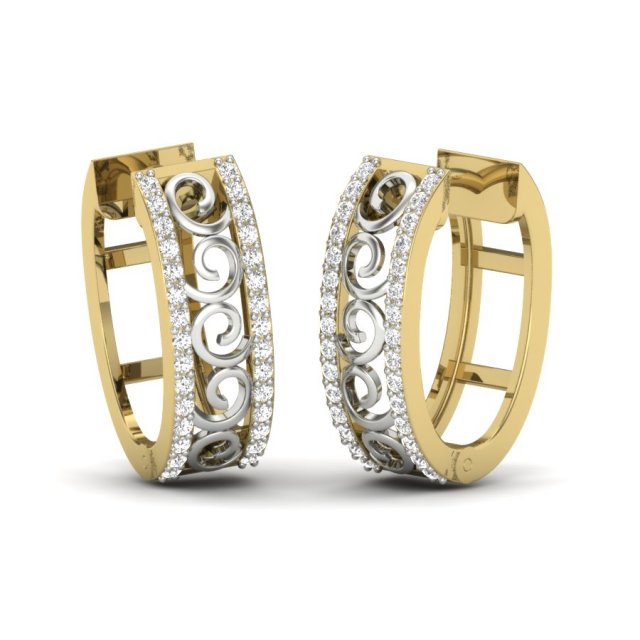 Earrings with diamonds 73 3D Model