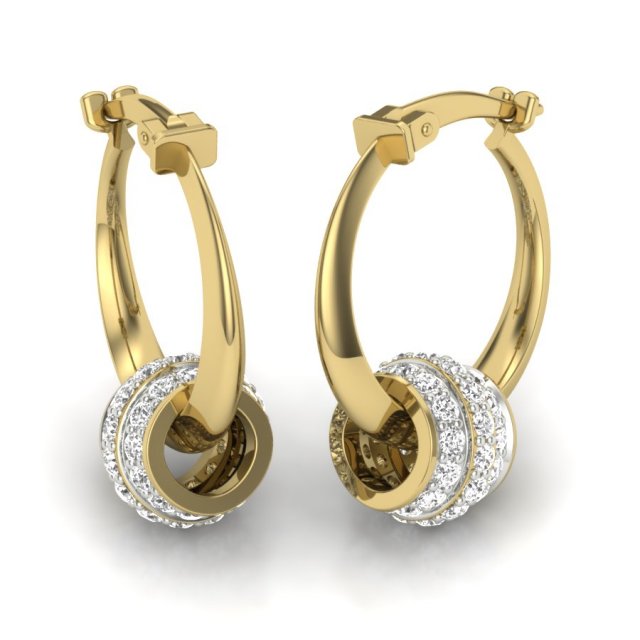 Earrings with diamonds 2 3D Model