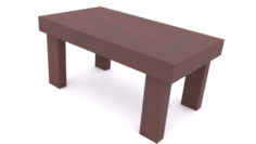 3D Glossy Wood Table model 3D Model