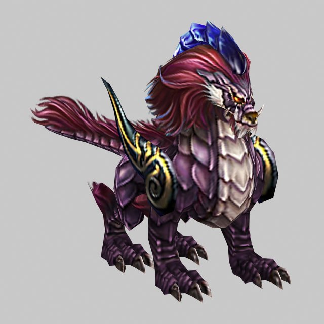 Low poly 3D Monster – Purple brave troops 3D Model