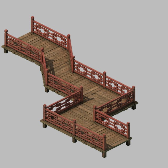 Building – nine – wooden bridge 23 3D Model