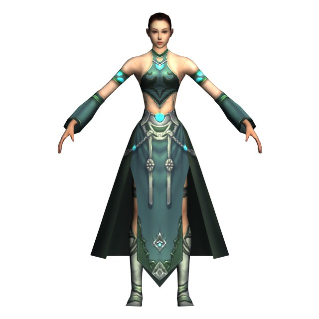 Game 3D Character – Female Mage 02 3D Model