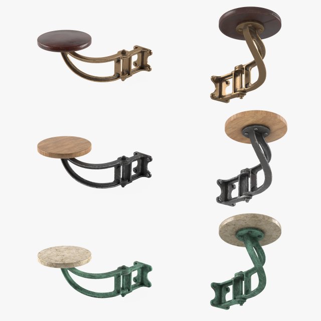 Vintage bar stool 3D Model