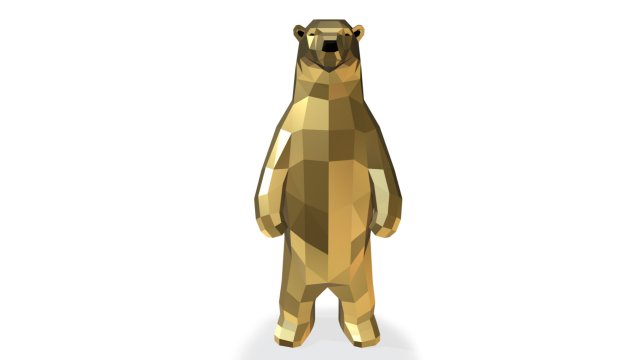Low Poly Bear 3D print model 3D Model