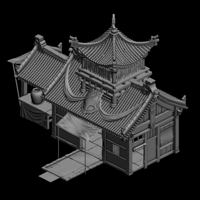 City – Building – Armor Shop 2702 3D Model