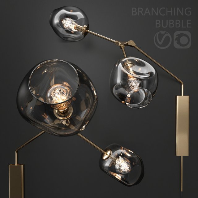 Bra Branching bubble DARK GOLD 3D Model