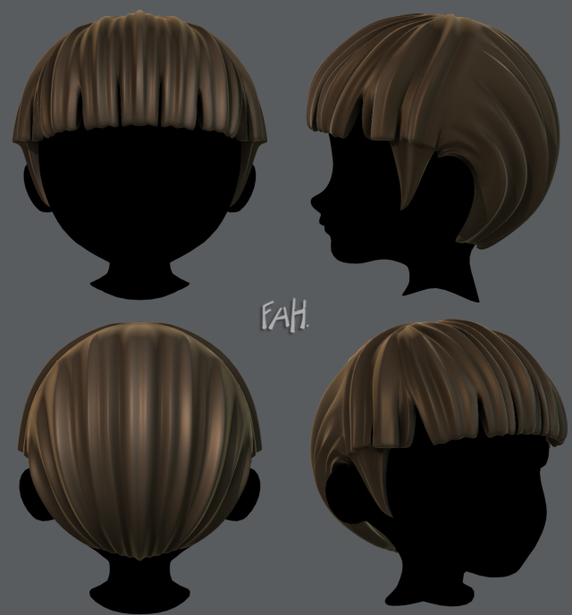 3D Hair style for boy V09 3D Model