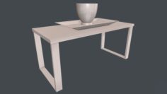 Coffee Table with Vase and Plate 3D Model