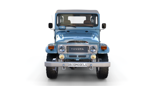 Toyota Land Cruiser FJ 40 Soft Top with Interior and Chassis 3D Model