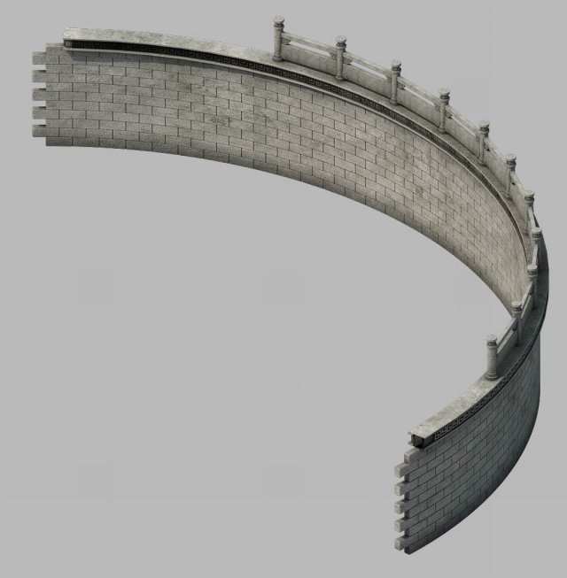 Construction – Diaoyutai – Bend Fence 01 3D Model