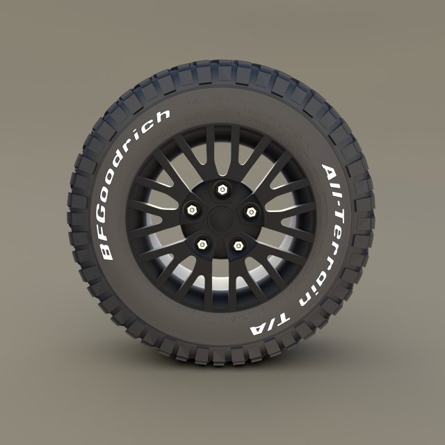 Kahn Wheel BF Goodrich Tire 3D Model