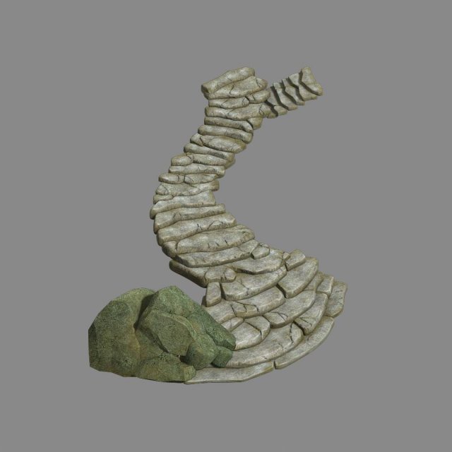 Outskirts – Lingjing staircase – stone staircase 3D Model