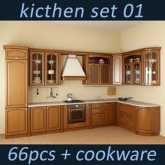 Kitchen set 01 3D Model