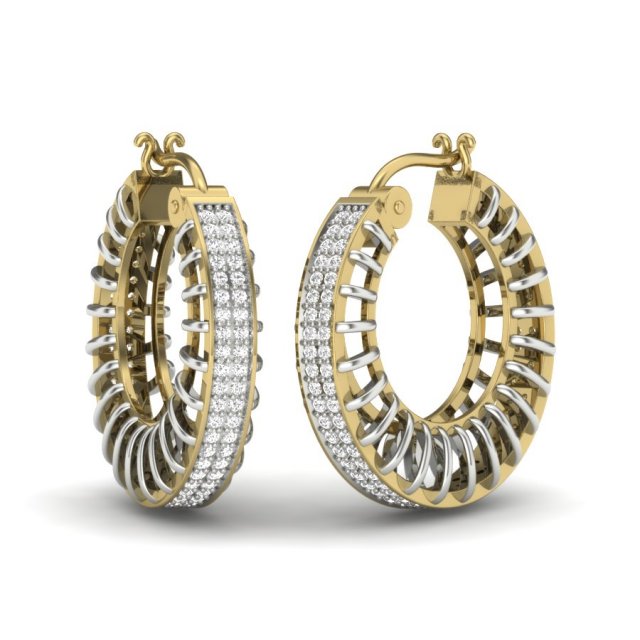Earrings with diamonds 77 3D Model