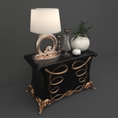 Luxury Cabinet and Chest of drawer 3D Model
