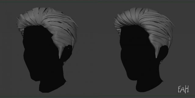 3D Hair style for Man V01 3D Model