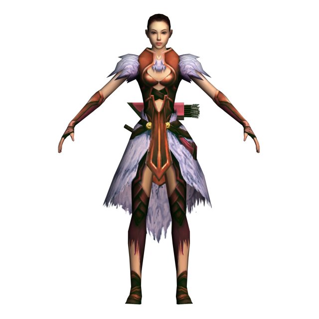 Game 3D Character – Female Archer 03 3D Model