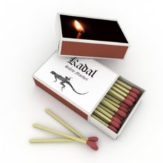 Wooden Safety Matches 3D Model