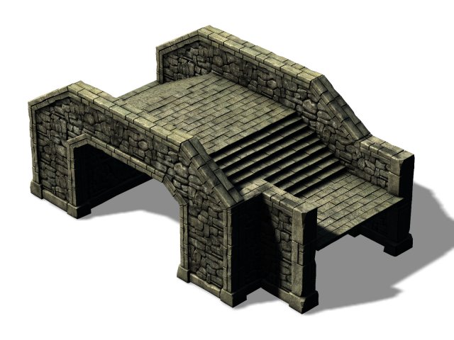 Tang Dynasty Building – Stone Bridge 01 3D Model