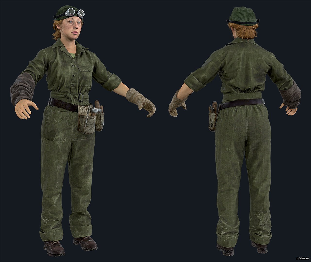 Headquarters Female Blacksmith 3D Model