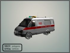 GAZelle 2705 Azerbaijan Ambulance 3D Model