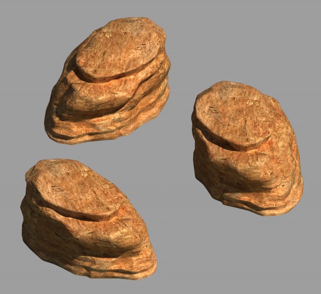 Desert – Mountain – Wind Stone 08 3D Model