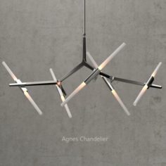 Agnes Chandelier 10 lights silver 3D Model