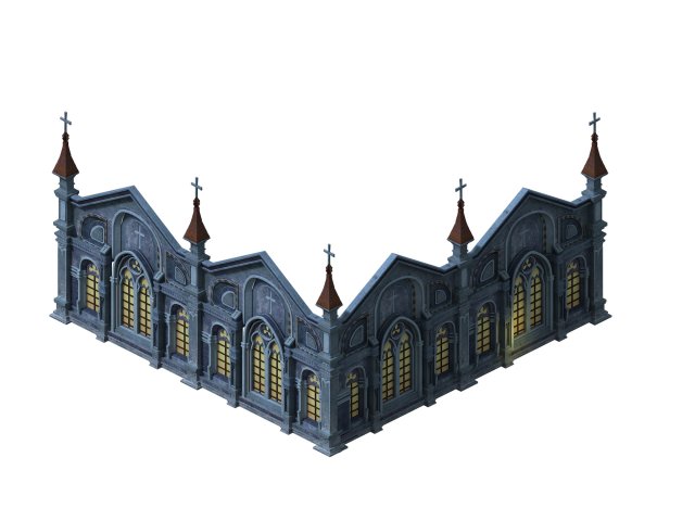 Church Hospital – Church Wall 01 3D Model