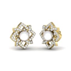 Earrings with diamonds and pearls – 64 3D Model