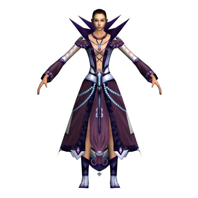 Game 3D Character – Female Mage 04 3D Model