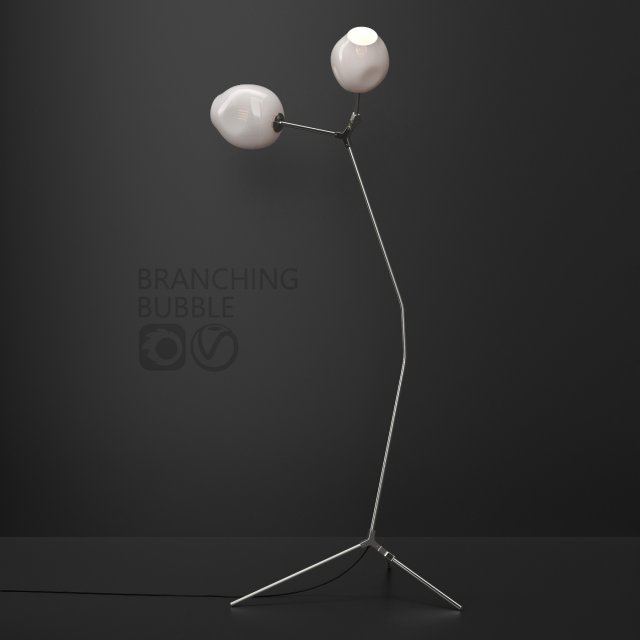Branching Floor Lamp MILK SILVER 3D Model