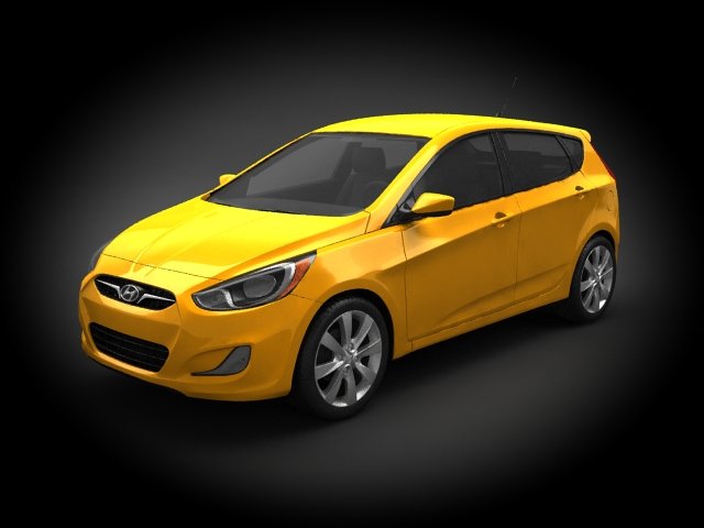 Hyundai Accent 2012 Hatchback 3D Model