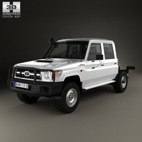 Toyota Land Cruiser VDJ79R Double Cab Chassis 2012 3D Model
