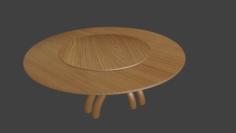 Table mesa madeira oval 3D Model