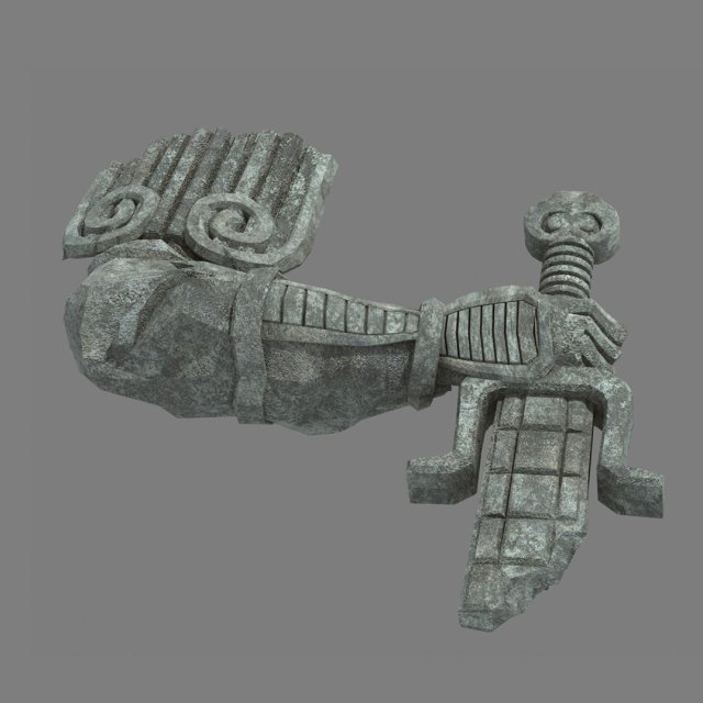 Broken Soldier Statue – Stone Rubble 06 3D Model