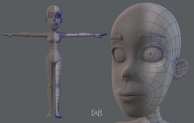 Base mesh woman 04 3D Model