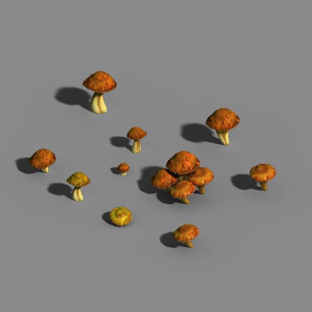 One hundred thousand mountains – mushrooms 01 3D Model