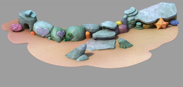 Disney – Seaside Stones 01 3D Model