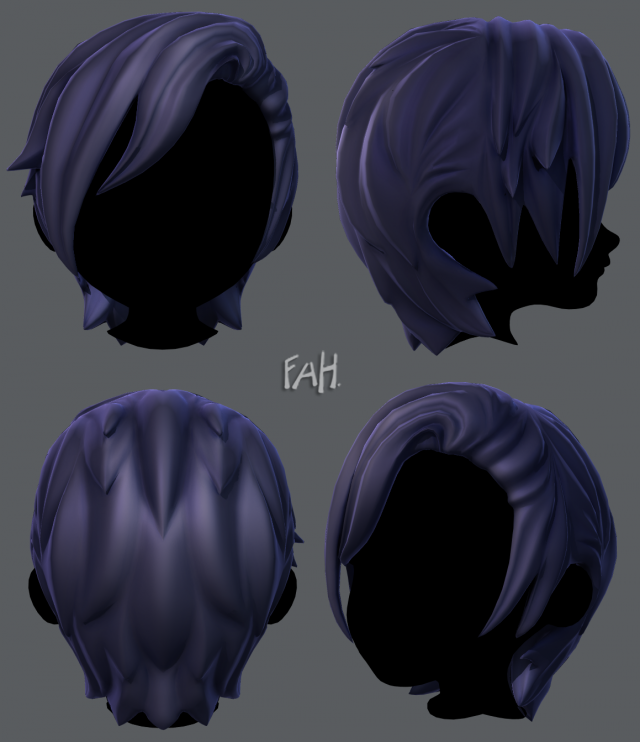 3D Hair style for boy V08 3D Model