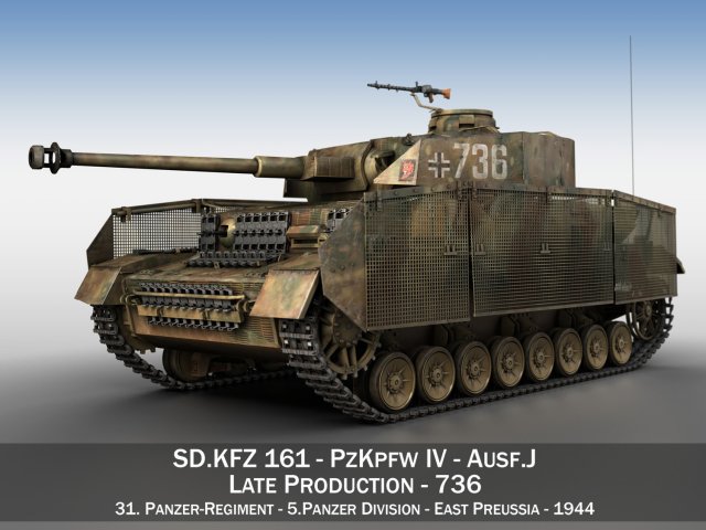 PzKpfw IV – Panzer 4 – AusfJ – 736 3D Model