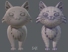 Cat base cartoon 3D Model