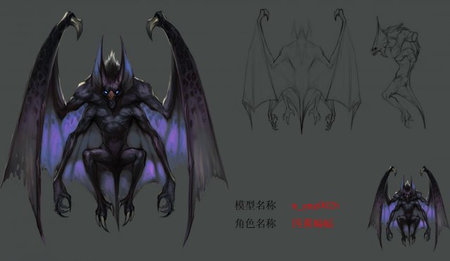 Low poly 3D Monster – Four-winged bat 3D Model