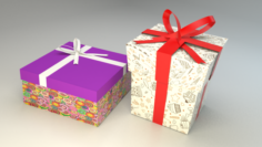 Low poly gift boxes of both cubical and rectangular cuboid form for party decorations Free 3D Model