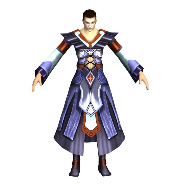 Game 3D Character – Male Mage 03 3D Model