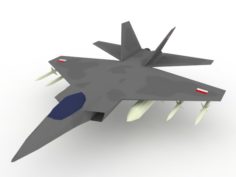 Low poly IFX Indonesian Jet Fighter 3D Model
