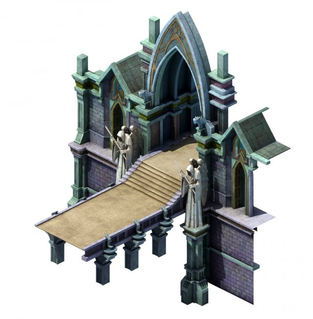 Library – entrance gate 01 3D Model