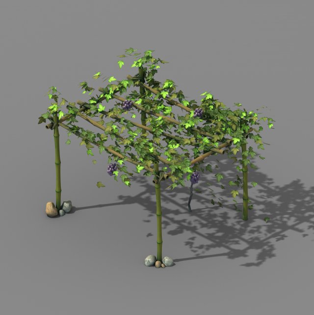 Climbed rattan – bamboo shed 01 3D Model