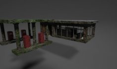 Ruined Gas Station Free 3D Model