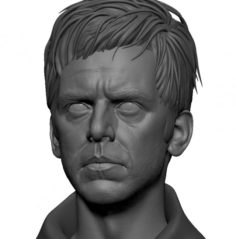 Realistic Male Head Sculpt of Dan Stevens 3D Model